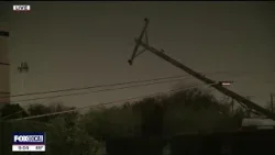 Сильный ветер повалил линии электропередач в Северном Техасе.