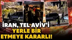 TEL AVİV'DE TAŞ ÜSTÜNDE TAŞ KALMADI! İran'ın füzeleri öyle bir yıkım yarattı ki! İşte o görüntüler..