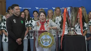 Lexington Mayor Linda Gorton honors Lexington Sporting Club Women's Team July 29, 2026