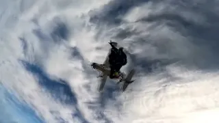 Prince Harry makes good on promise to skydive with veteran