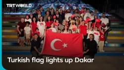 Turkish Flag Projected onto African Renaissance Monument in Dakar Light Show