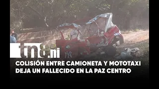 One person dead after collision between pickup truck and moto-taxi in La Paz Centro