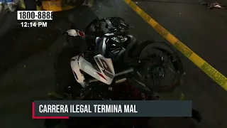 Illegal street racing in Managua? Motorcyclist miraculously survives brutal skid