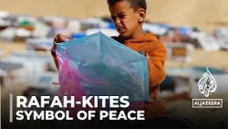 Hundreds of Palestinian children fly kites in Rafah as a symbol of peace in a time of war