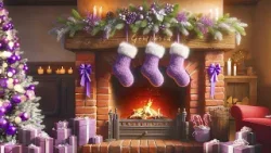 Gemporia's Festive Fireplace 2023 - Zoomed Out - 8 hours