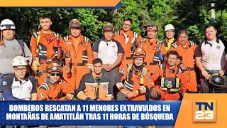 Firefighters rescue 11 minors lost in the Amatitlán mountains after 11 hours of searching