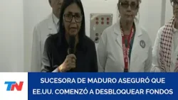 Delcy Rodríguez, aseguró que EE.UU. comenzó a desbloquear fondos congelados de Venezuela
