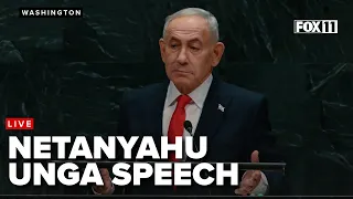 Israeli Prime Minister Benjamin Netanyahu speaks at the United Nations