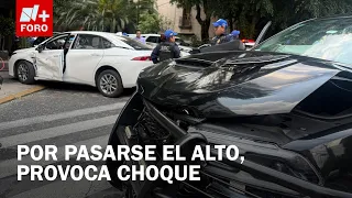 Escort SUV crashes in La Condesa after running a red light, CDMX