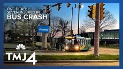 One person dead, seven injured in crash involving car and MCTS bus