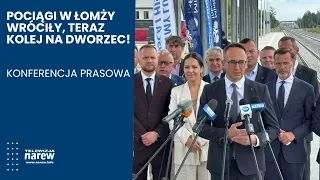 New train station in Łomża. Press conference at the tracks regarding the next phase of investment