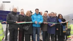 Matteo Salvini inaugura il nuovo ponte Manzoni che collega Pescate a Lecco