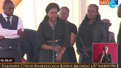 Cyrus Jirongo’s children introduce themselves before the mourners.