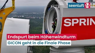 GICON high-altitude wind turbine enters final phase - Nacelle, generator & hub have been hoisted