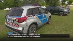 Határvédelemben megsérült rendőrautót állítottak ki a Városligetben