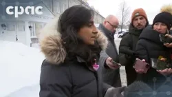 Minister Anand speaks to reporters at cabinet retreat in Quebec City – January 23, 2026 Minister Anand speaks to reporters at cabinet retreat in Quebec City – January 23, 2026