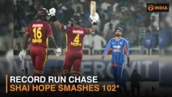 India vs West Indies 2nd T20I: Windies Chase Down 250 as Shai Hope & Sherfane Rutherford Stun Ranchi