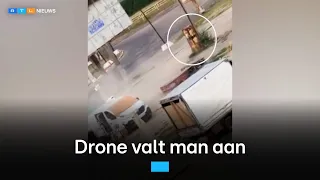 Drone valt bewust Oekraïense groenteman aan, niet eerder zo duidelijk in beeld | RTL Nieuws