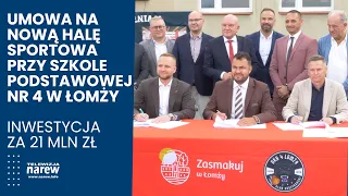 New sports hall at Primary School No. 4 in Łomża. Agreement signed for a nearly 21 million PLN in...