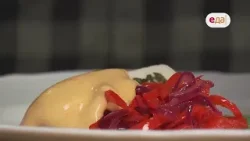 Треска с соусом сабайон, кремом из шпината и болгарским перцем | Дежурный по кухне