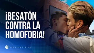 Massive "kiss-in" at Andino after allegations of homophobia
