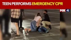 College student performs emergency CPR on unconscious man