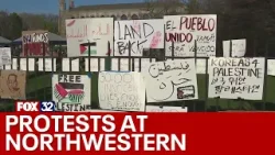Over 1,000 pro-Palestinian protesters gather at Northwestern University