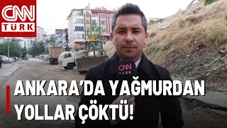 It Rained in Ankara, Roads Collapsed! The Municipality is Filling the Collapsed Roads with Gravel!