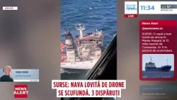 Navă lovită de drone în Marea Neagră. Trei marinari sunt căutați, unul a murit