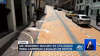 Carreras clandestinas de motos en el centro histórico de Quito  | Televistazo | Ecuavisa