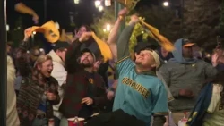 Brewers fans celebrate game three win, one victory away from World Series