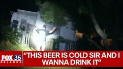 Florida man cracks open beer as they have guns drawn at him