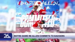 Звезда академии Нотр-Дам, раннинбек Кингстон Аллен, принял решение выступать за команду «Бэджерс».