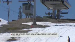 Горнолыжные курорты на озере Тахо завершили сезон после 3 месяцев на фоне жары в Калифорнии.