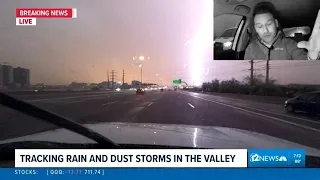 Lightning strikes on Loop 202 near ASU campus