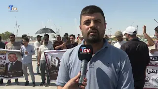 Kerkük ve Beyci’deki sözleşmeli işçilerden protesto gösterisi.