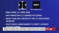 Door-to-door pest control operation shut down by state officials
