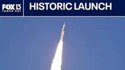 Посмотрите, как космический аппарат «Артемида II» взлетает из Флориды к Луне.