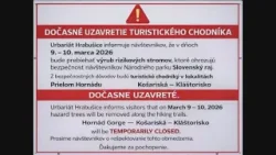 Dočasná uzávera turistických chodníkov v prielome Hornádu