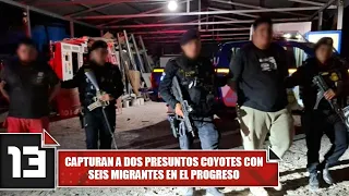 Two alleged human smugglers captured with six migrants in El Progreso