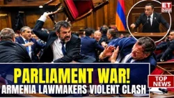CHAIRS FLY IN PARLIAMENT! Armenia's Lawmakers Clash in SHOCKING BRAWL | ET Now | World News