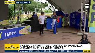 Final preparations at Urracá Park for the broadcast of the Panama vs. Ghana match in the 2026 Wor...
