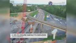 Водителям предстоят объезды в течение нескольких месяцев из-за сноса моста через трассу I-55.