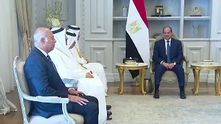 President Abdel Fattah El-Sisi Receives the Prime Minister and Minister of Foreign Affairs of Qatar