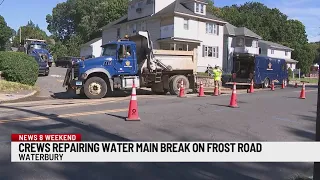 Water main break on Frost Road in Waterbury repaired