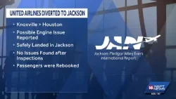 United flight diverted to Jackson after reported engine issue; no injuries