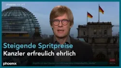 phoenix nachgefragt mit Malte Kreutzfeldt zu steigenden Spritpreisen am 10.04.26