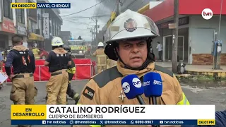Extinguishing efforts continue following warehouse fire in downtown David