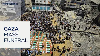 Mass funeral held for Gaza victims killed in Israeli air strikes in 2023