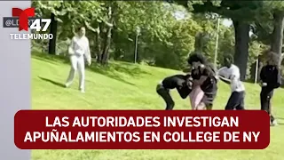 Authorities investigate stabbings at NY college